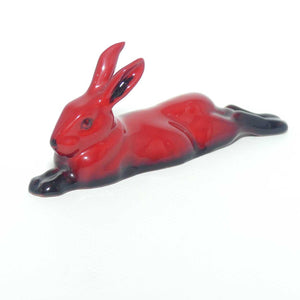 HN2594 Royal Doulton Flambe Hare Lying, Legs Behind (Small | Newer)