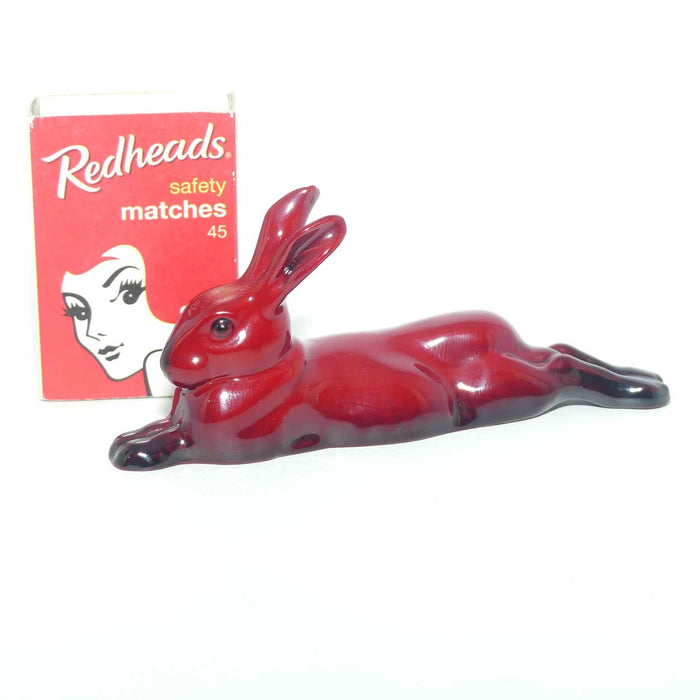 HN2594 Royal Doulton Flambe Hare Lying, Legs Behind (Small | Older)