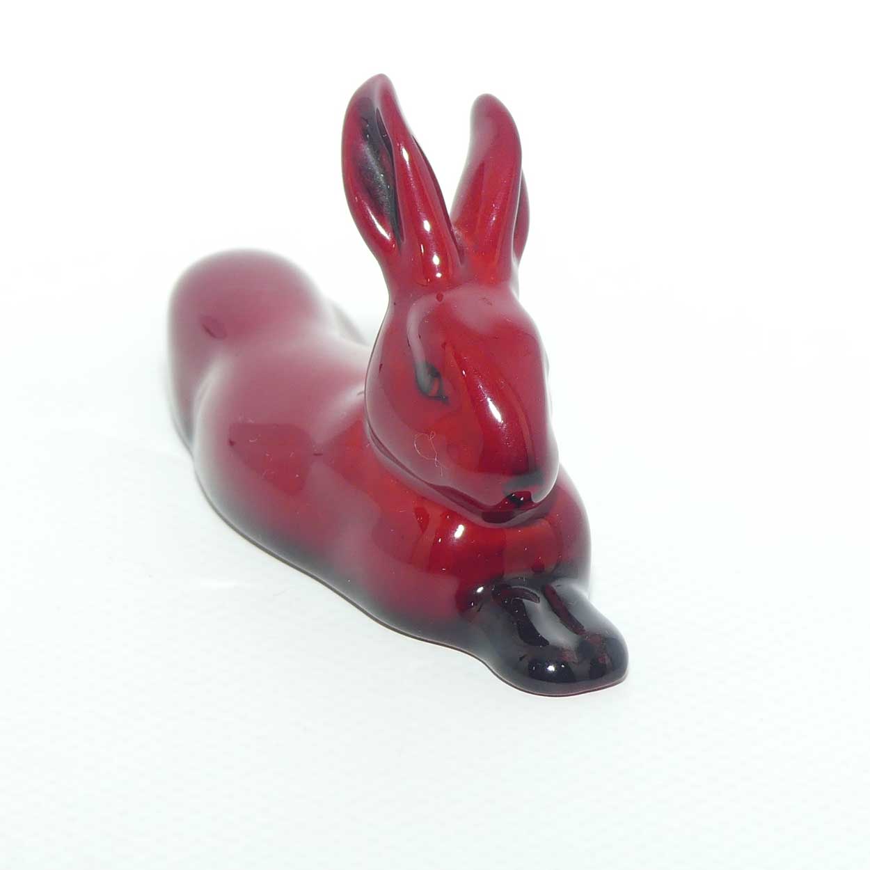 HN2594 Royal Doulton Flambe Hare Lying, Legs Behind (Small | Longer | Older)