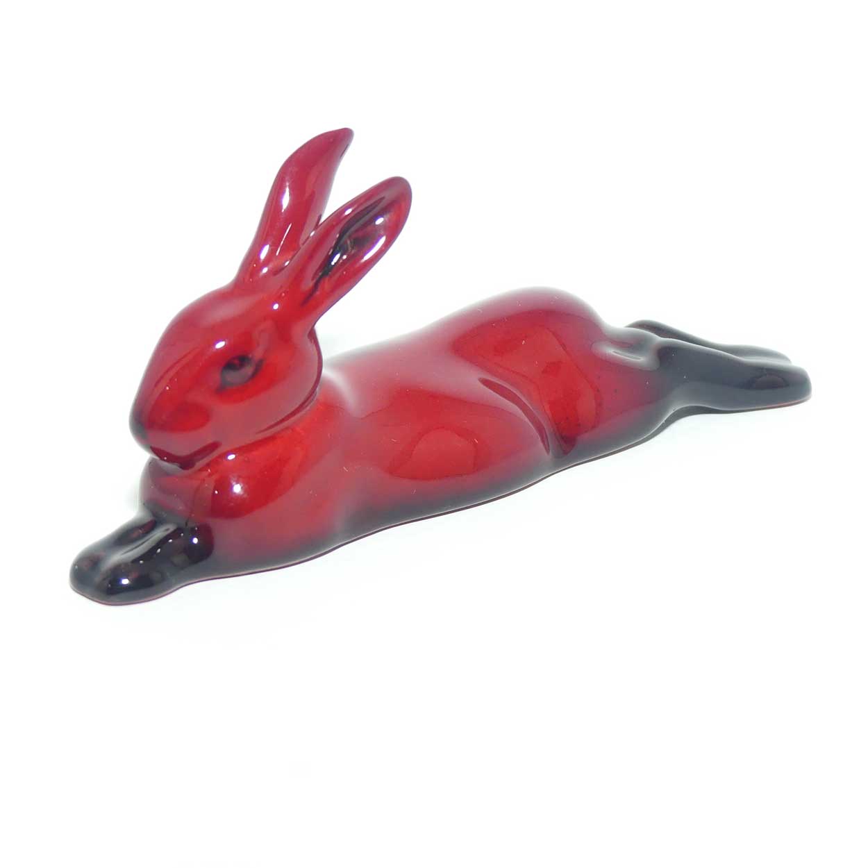 HN2594 Royal Doulton Flambe Hare Lying, Legs Behind (Small | Longer | Older)