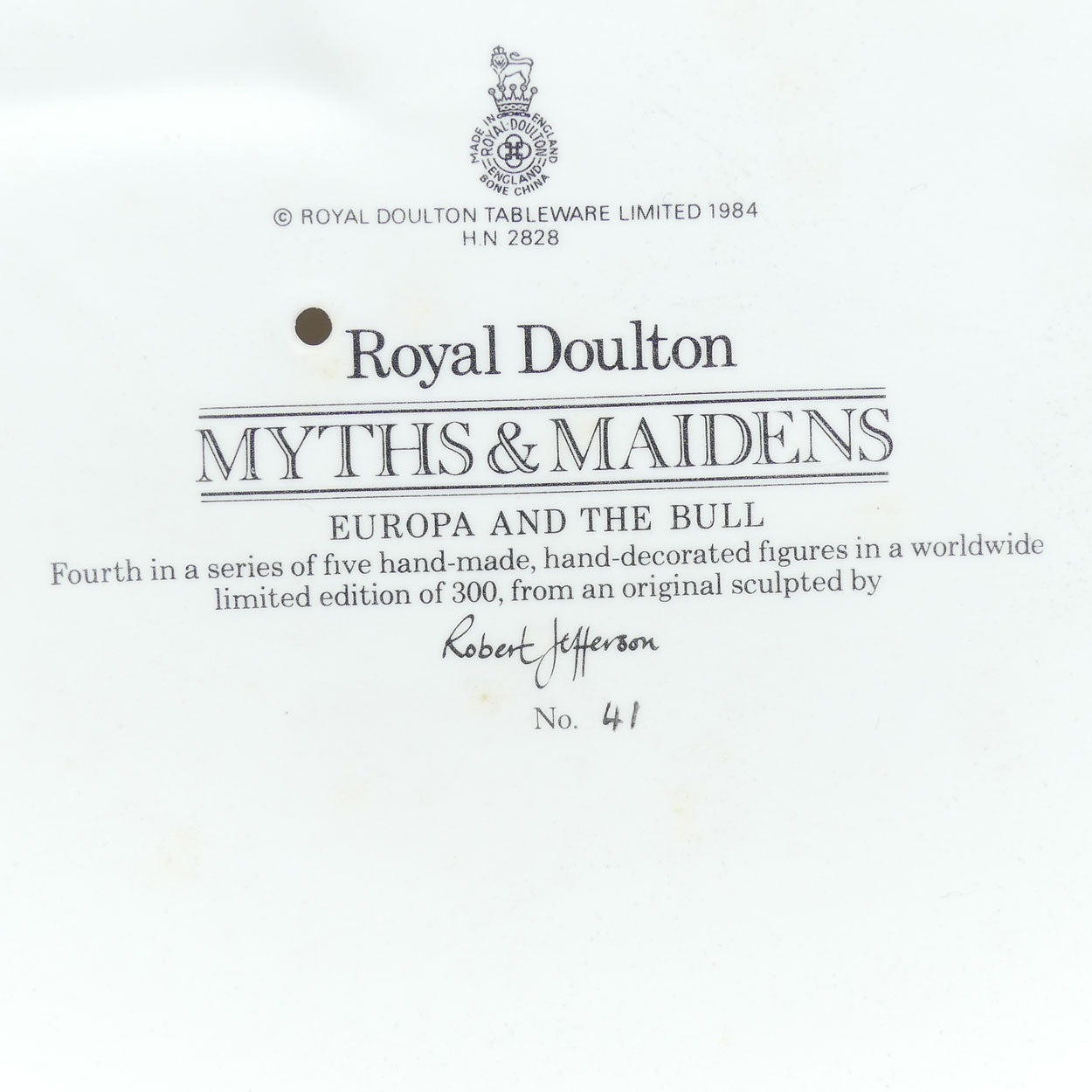 HN2828 Royal Doulton figure Myths and Maidens series | Europa and the Bull | LE 41/300