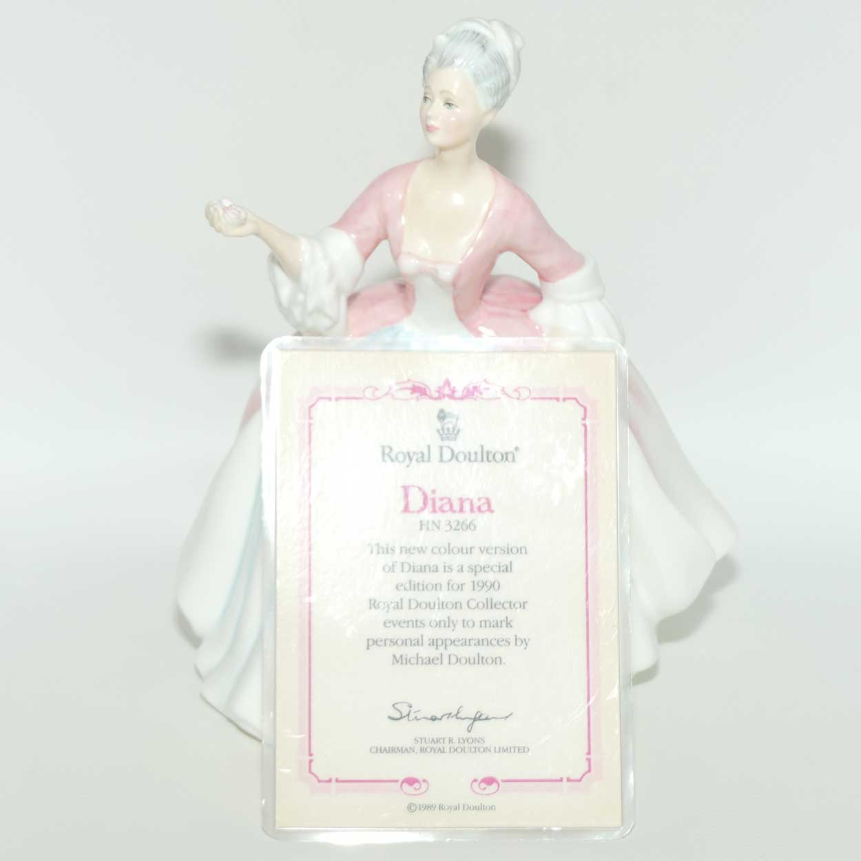 HN3266 Royal Doulton figure Diana | Pink | signed + Cert | #2
