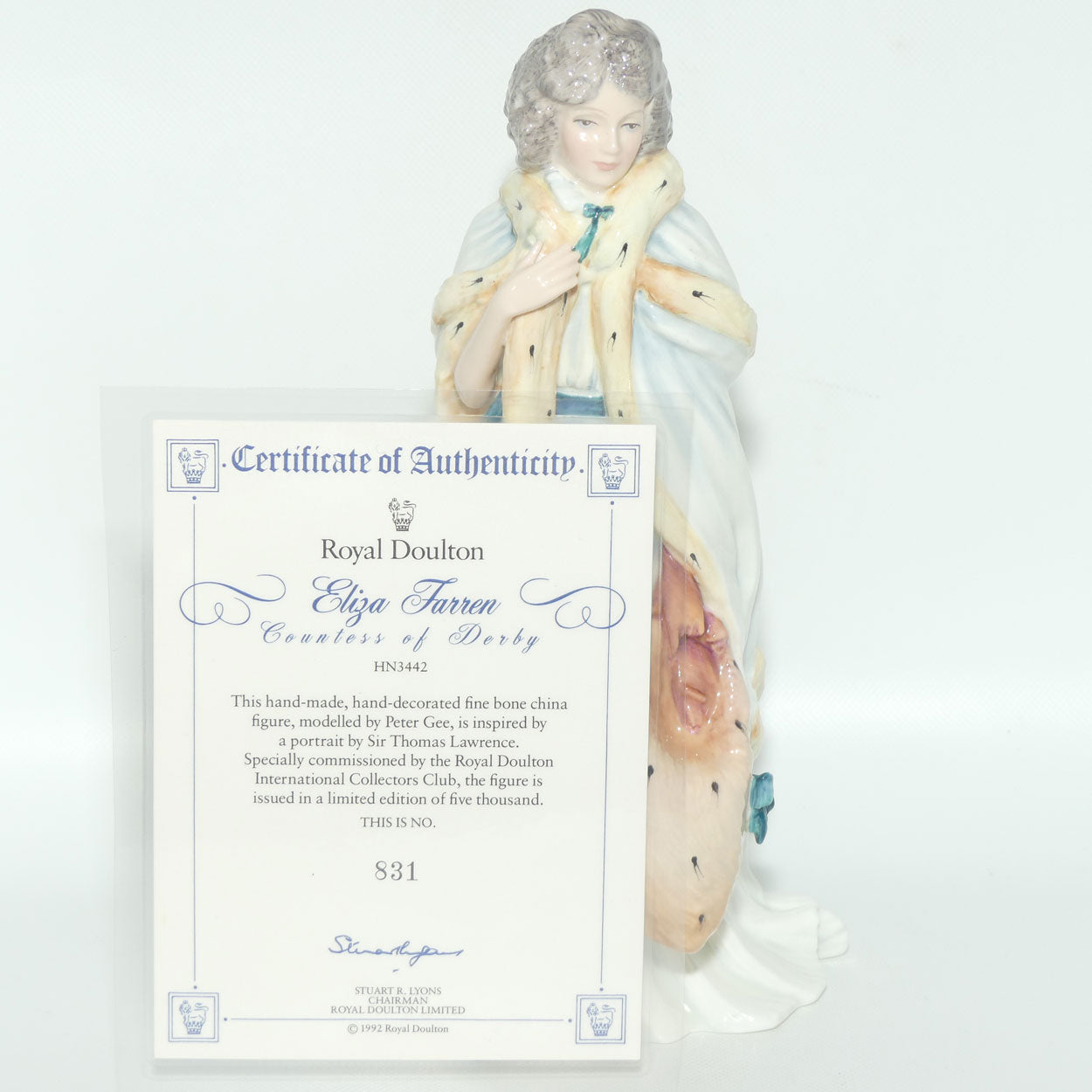 HN3442 Royal Doulton figure Eliza Farren, Countess of Derby | LE831/5000 | + Cert