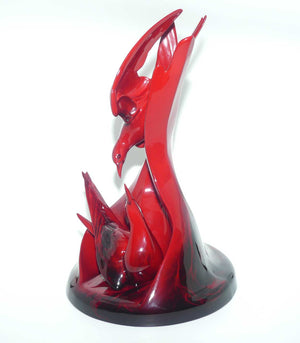 HN3525 Royal Doulton Flambe | Images of Fire | Courtship Terns | Primarily Red