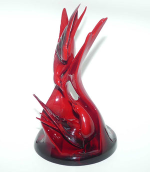 HN3525 Royal Doulton Flambe | Images of Fire | Courtship Terns | Primarily Red