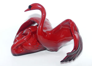 HN3538 Royal Doulton Flambe figure Nestling Down | Swans