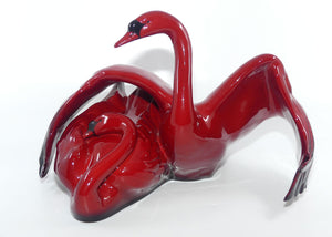 HN3538 Royal Doulton Flambe figure Nestling Down | Swans