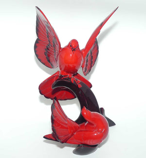 HN3539 Royal Doulton Flambe | Images of Fire | The Homecoming Doves | signed Michael Doulton