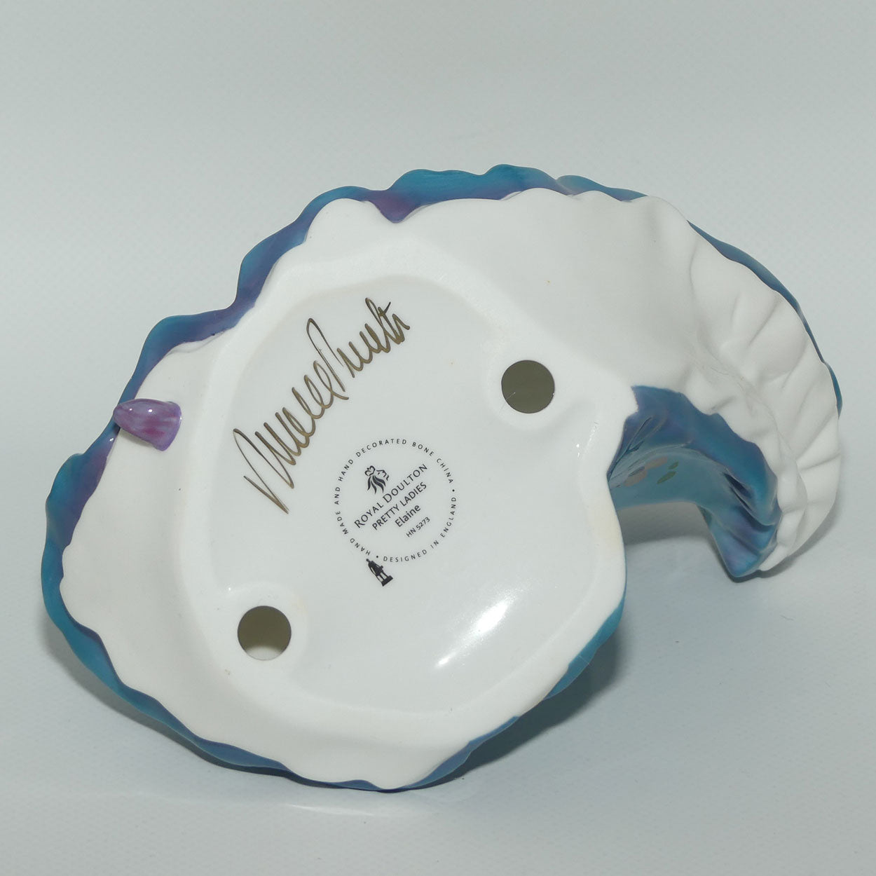 HN5273 Royal Doulton figure Elaine | Blue Floral | #2 | signed | boxed