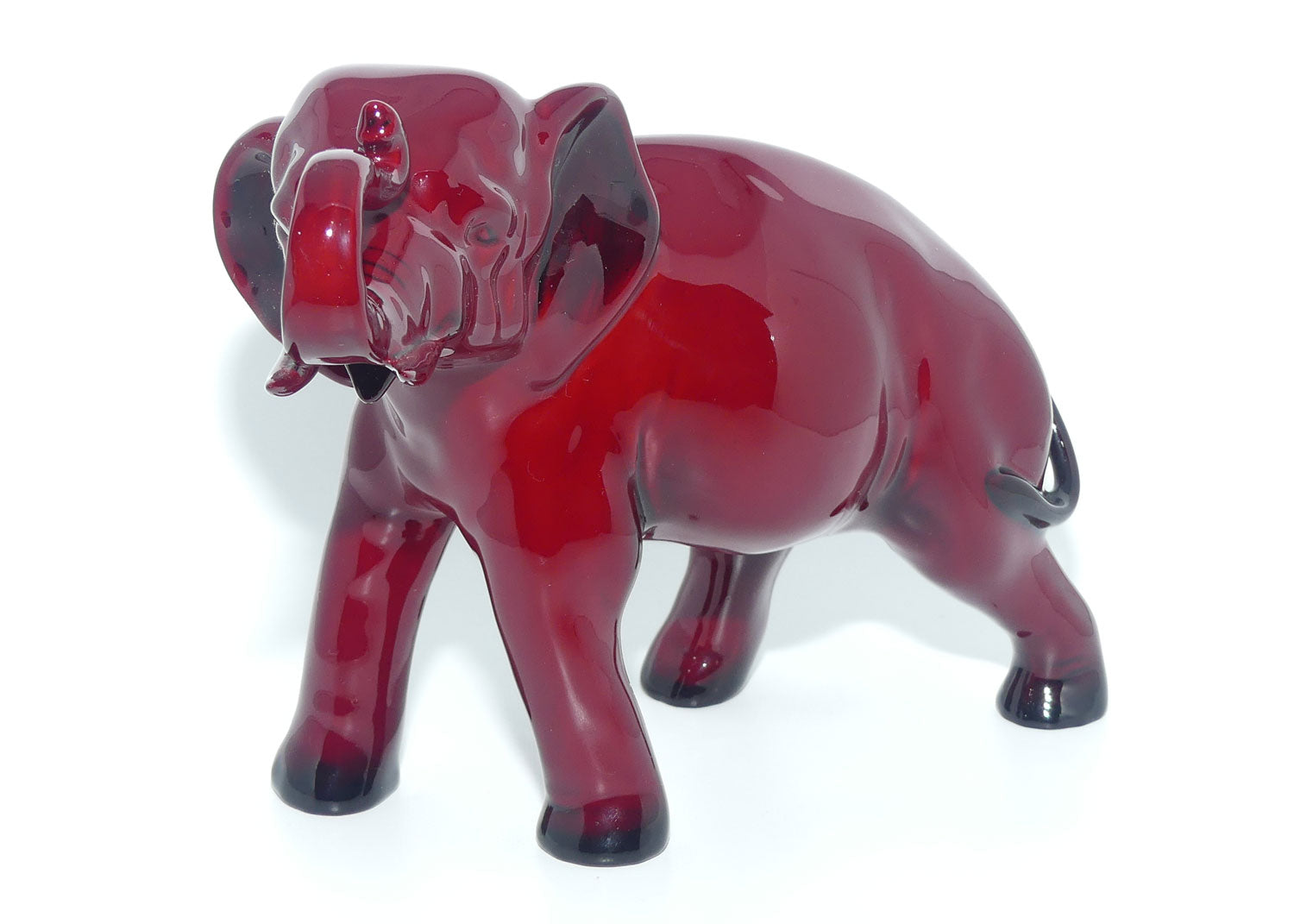 HN0891A Royal Doulton Flambe Elephant Trunk in salute | Medium | 14.5cm | older version
