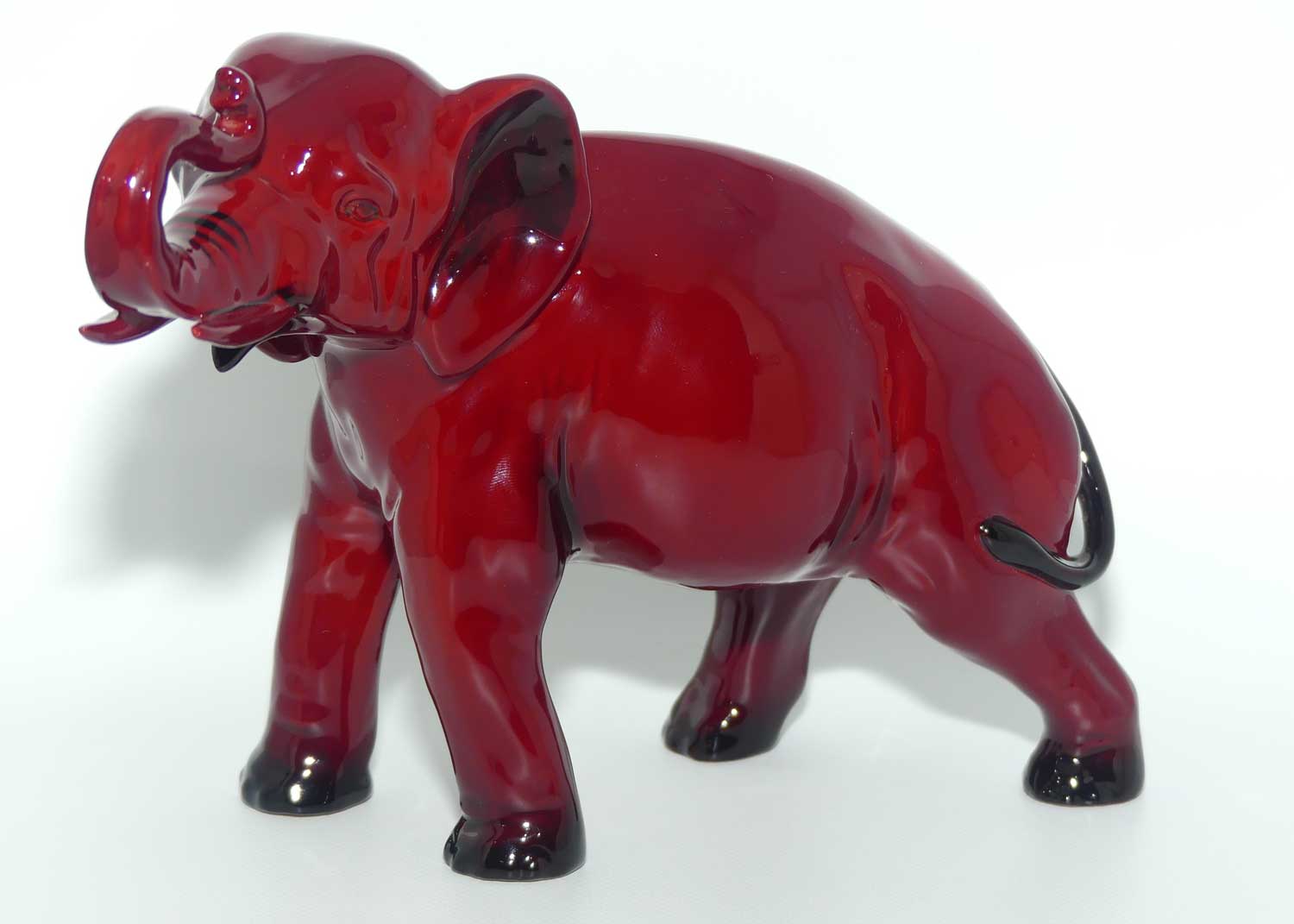 HN0891A Royal Doulton Flambe Elephant Trunk in salute | Medium | 13.3cms
