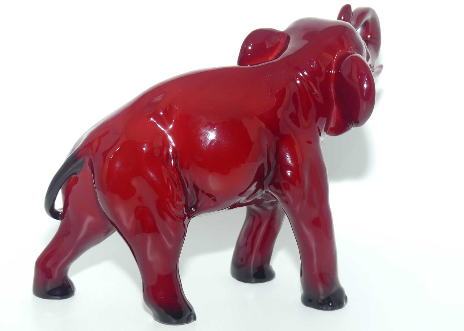 HN0891A Royal Doulton Flambe Elephant Trunk in salute | Medium | 13.3cms