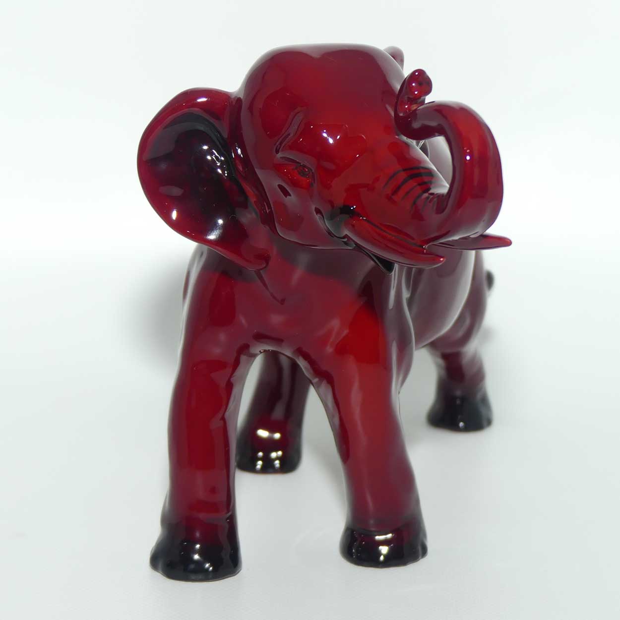 HN0891A Royal Doulton Flambe Elephant Trunk in salute | Medium | 13.3cms