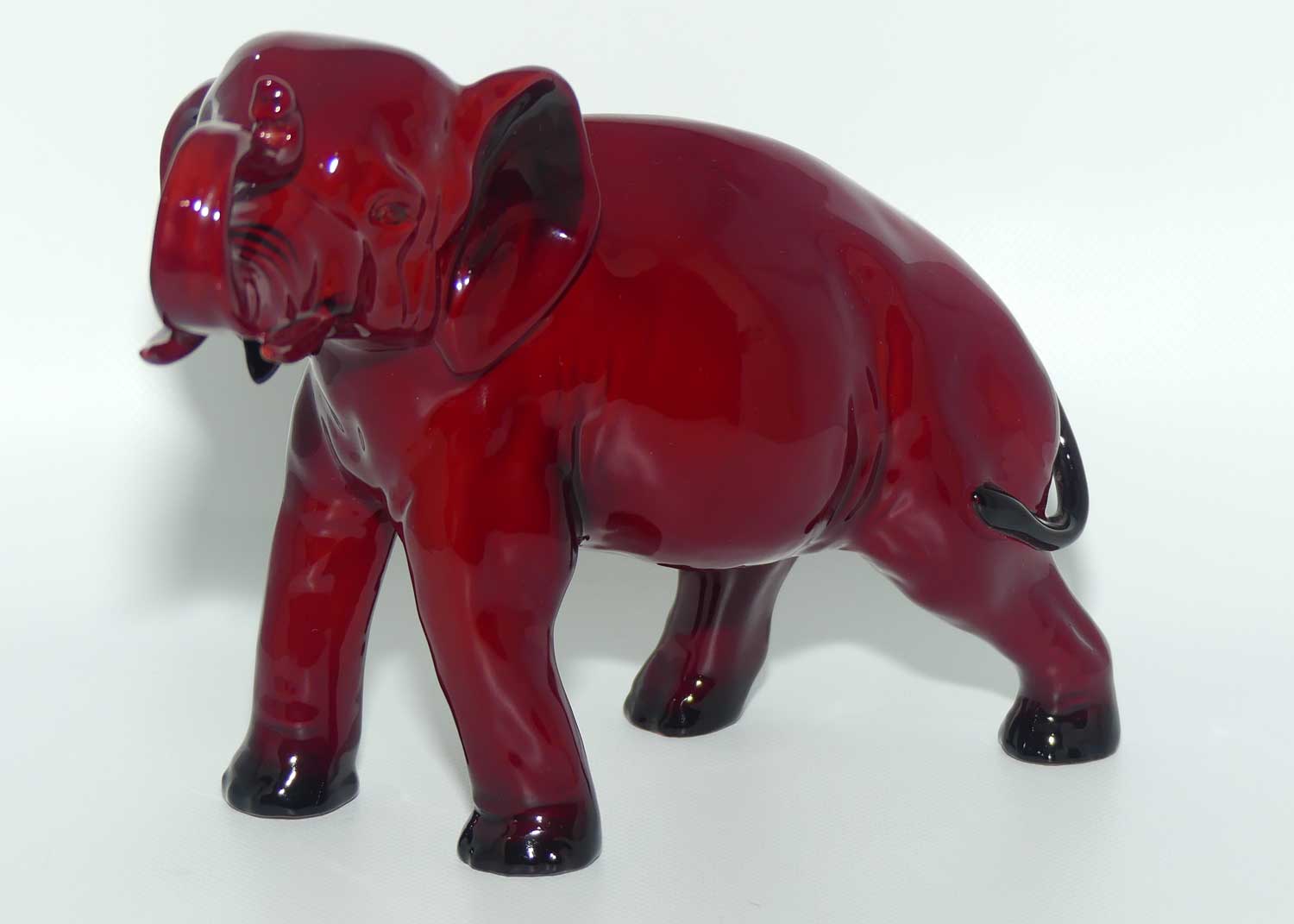 HN0891A Royal Doulton Flambe Elephant Trunk in salute | Medium | 13.3cms