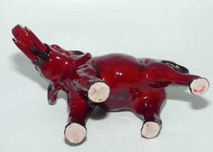 HN0891A Royal Doulton Flambe Elephant Trunk in salute | Medium | 13.3cms