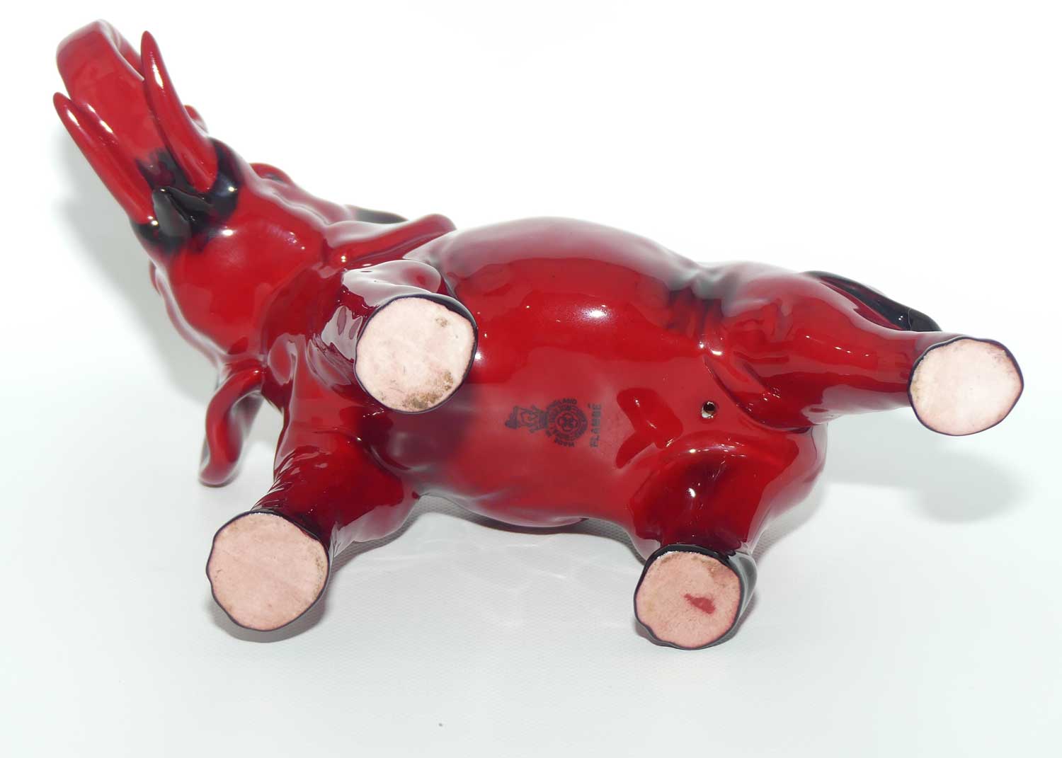 HN0891A Royal Doulton Flambe Elephant Trunk in salute | Medium