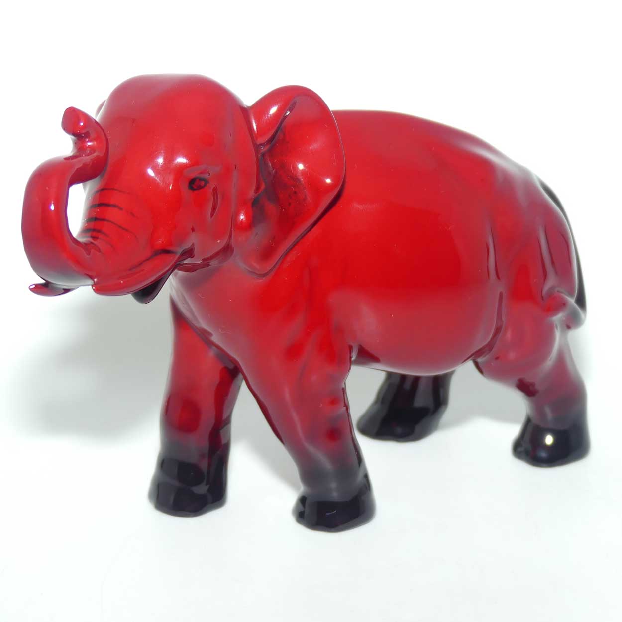 HN0891B Royal Doulton Flambe figure Elephant, Trunk in salute (Small)