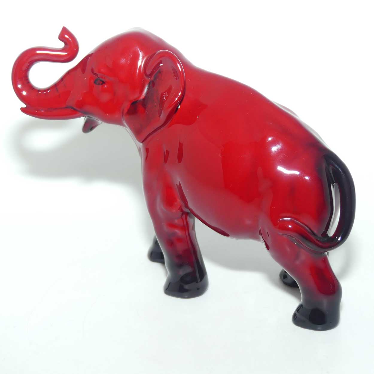 HN0891B Royal Doulton Flambe figure Elephant, Trunk in salute (Small)