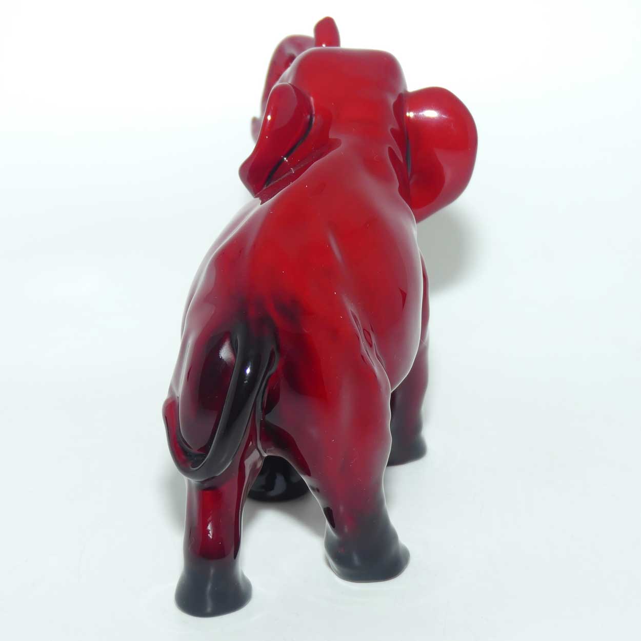 HN0891B Royal Doulton Flambe figure Elephant, Trunk in salute (Small)