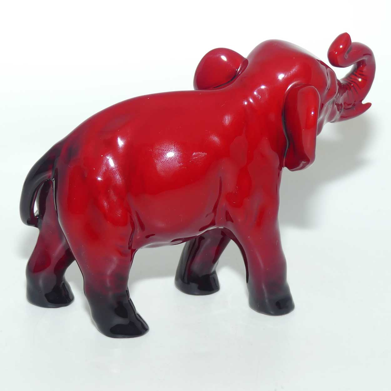 HN0891B Royal Doulton Flambe figure Elephant, Trunk in salute (Small)