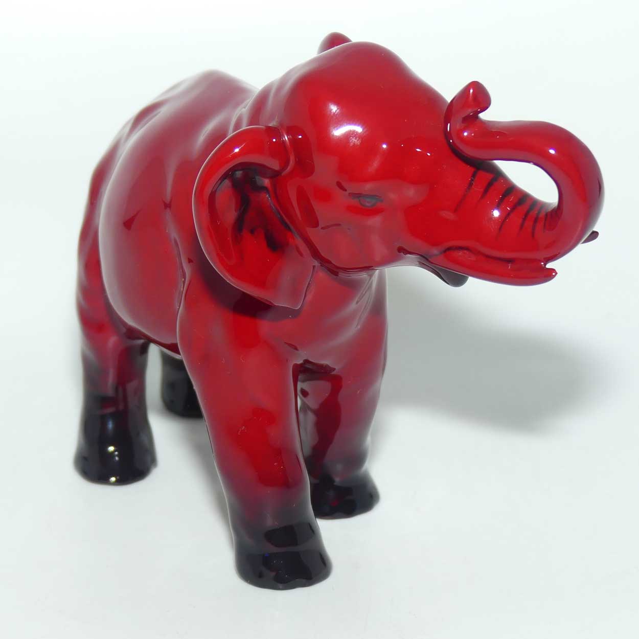 HN0891B Royal Doulton Flambe figure Elephant, Trunk in salute (Small)