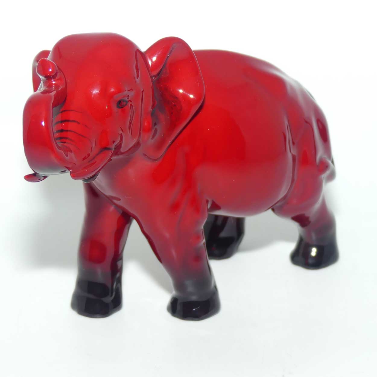 HN0891B Royal Doulton Flambe figure Elephant, Trunk in salute (Small)