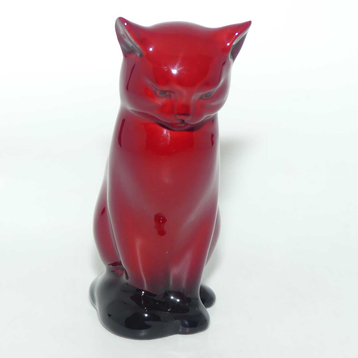 HN0967 Royal Doulton Flambe Seated Cat #1