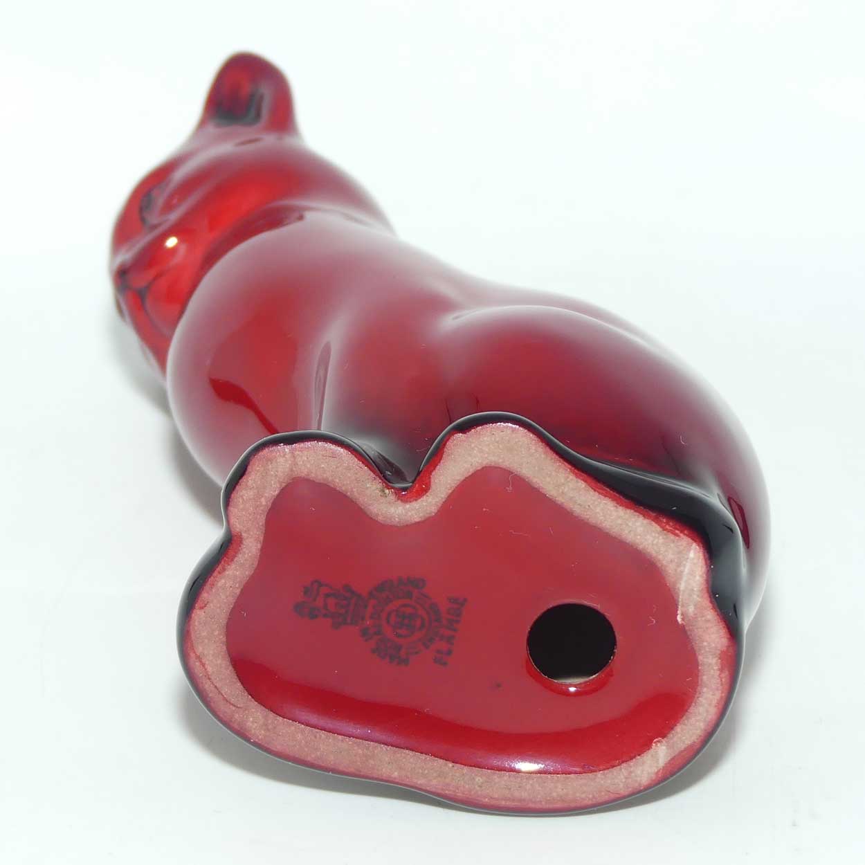 HN0967 Royal Doulton Flambe Seated Cat #1