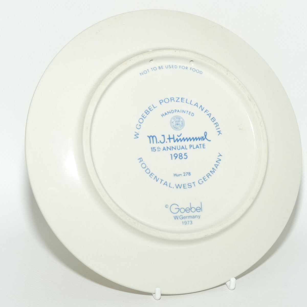 HUM0278 MI Hummel Annual Plate 1985 | Chick Girl