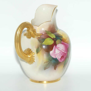 Royal Worcester hand painted Hadley Roses flatback jug