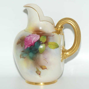 Royal Worcester hand painted Hadley Roses flatback jug