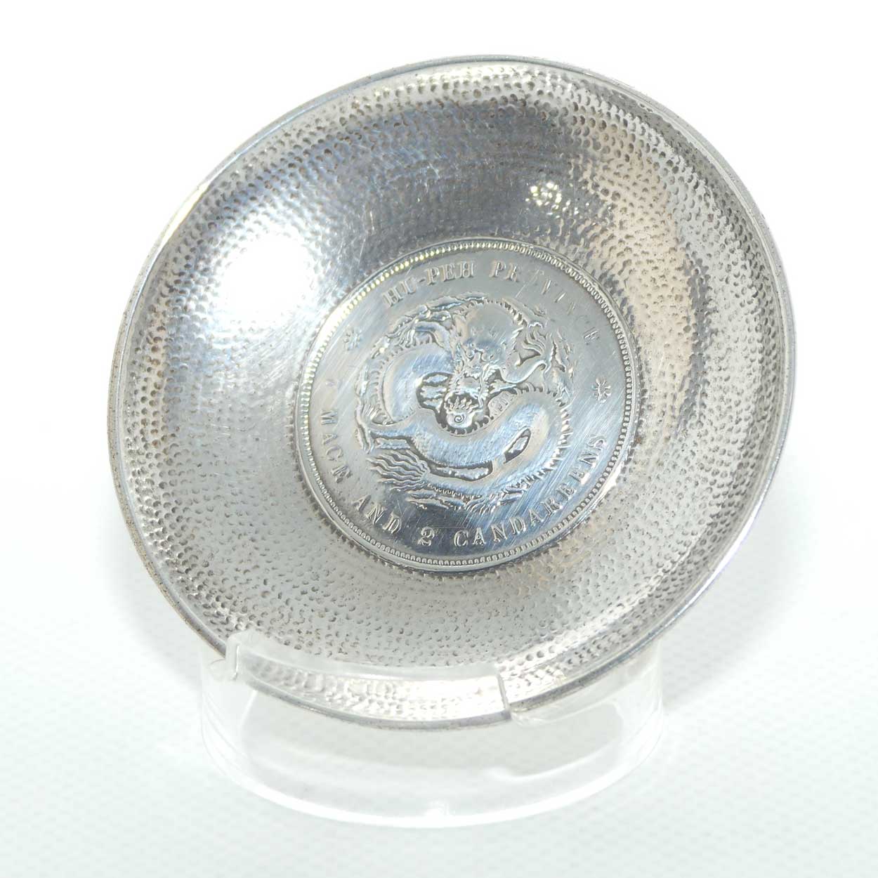 Chinese Hallmarked Silver | Hu-Peh Province 7 Mace and 2 Candareens Silver Coin set in Silver Surround | 54 grams