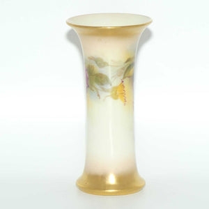 Royal Worcester hand painted roses small trumpet vase (Hunt)