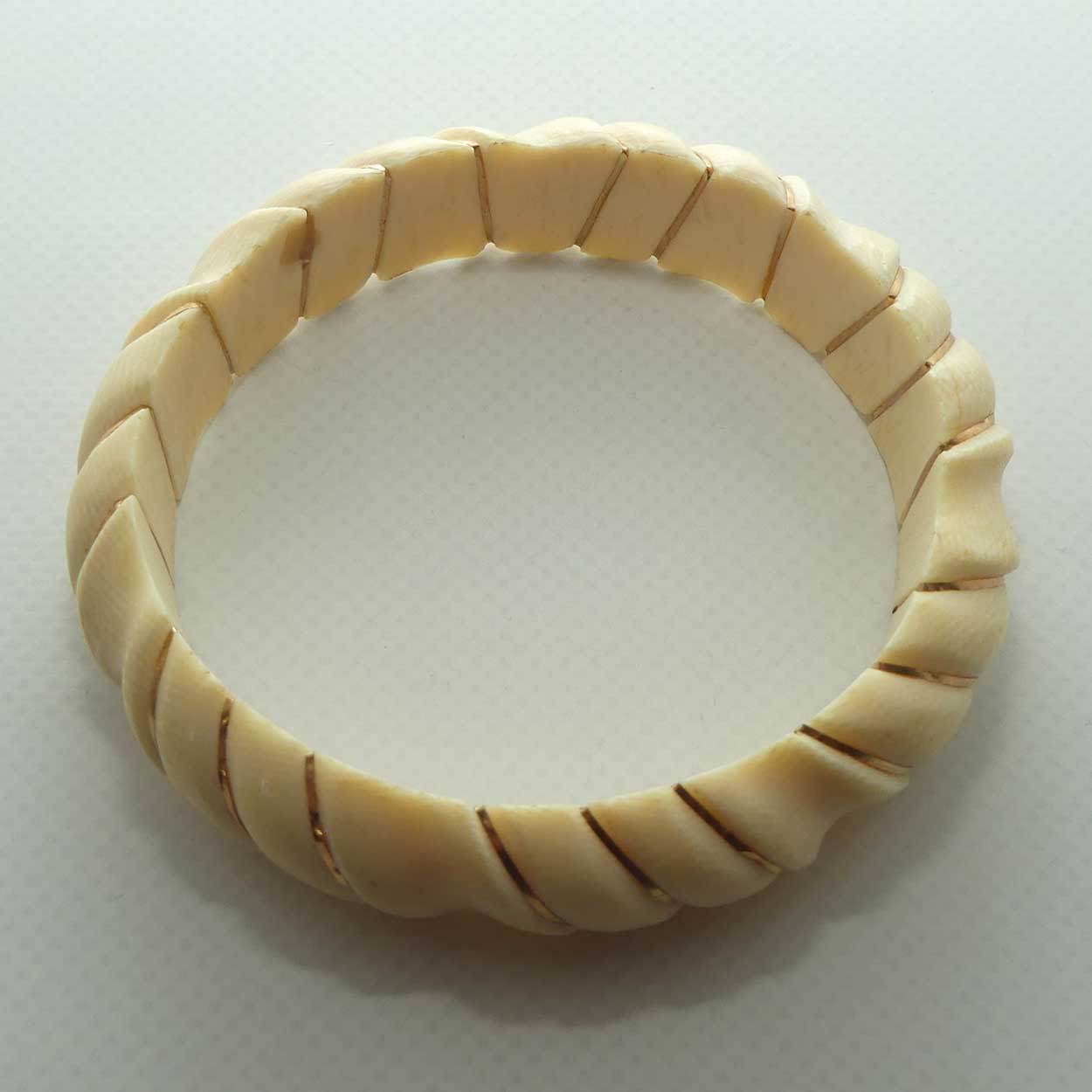 Very Heavy Antique Ivory Twist design Ladies Bangle | Oval Shape | 17mm thick