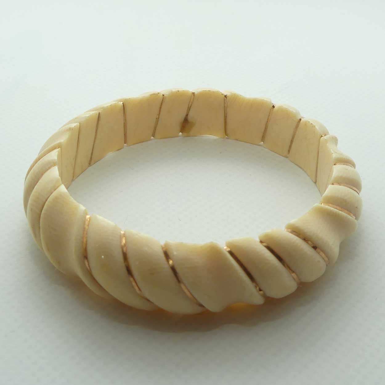 Very Heavy Antique Ivory Twist design Ladies Bangle | Oval Shape | 17mm thick