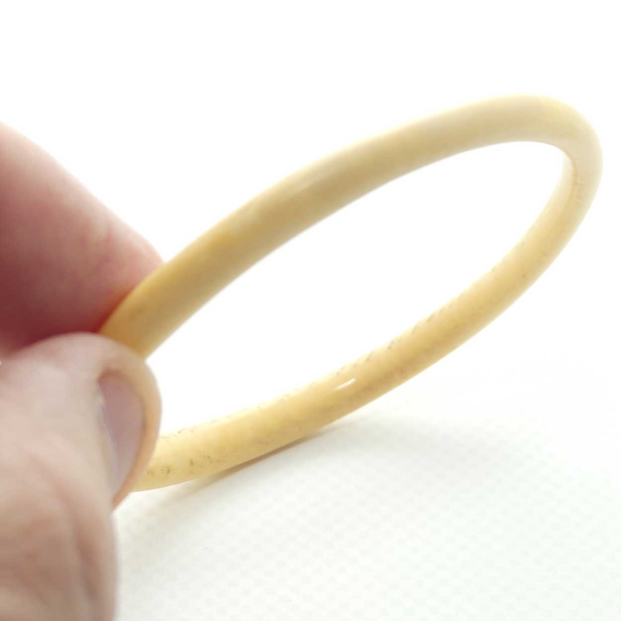 Antique Ivory Ladies Bangle | almost Round Shape | 6mm wide | #2