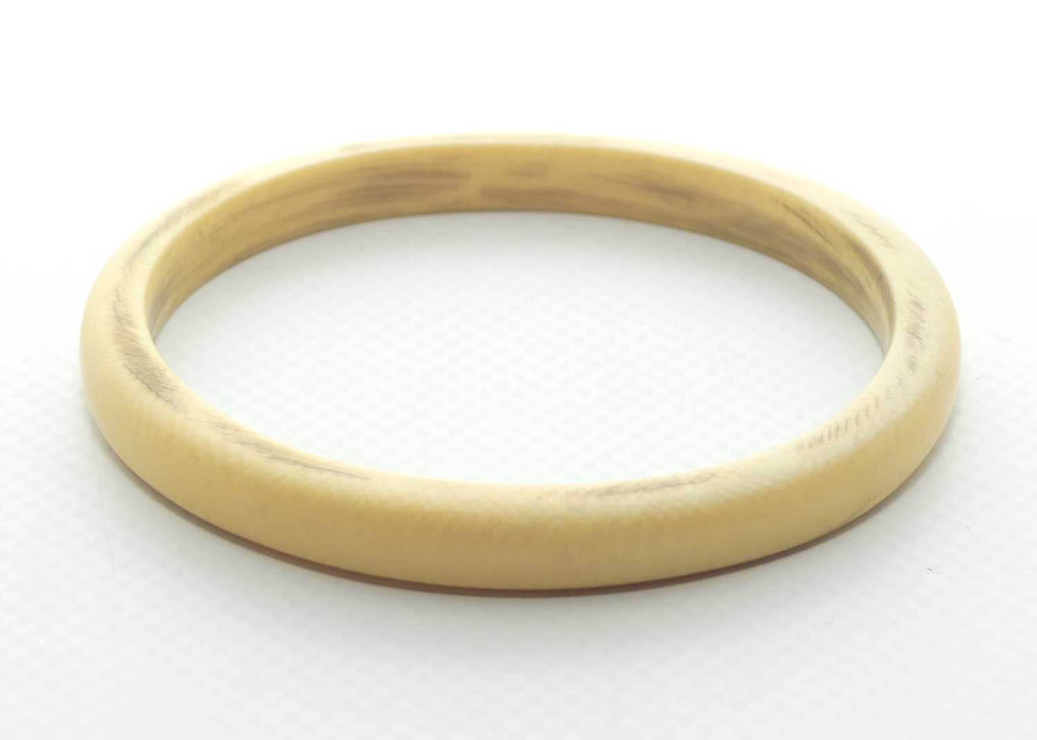 Antique Ivory Ladies Bangle | D section | Half Round Shape | 7mm wide