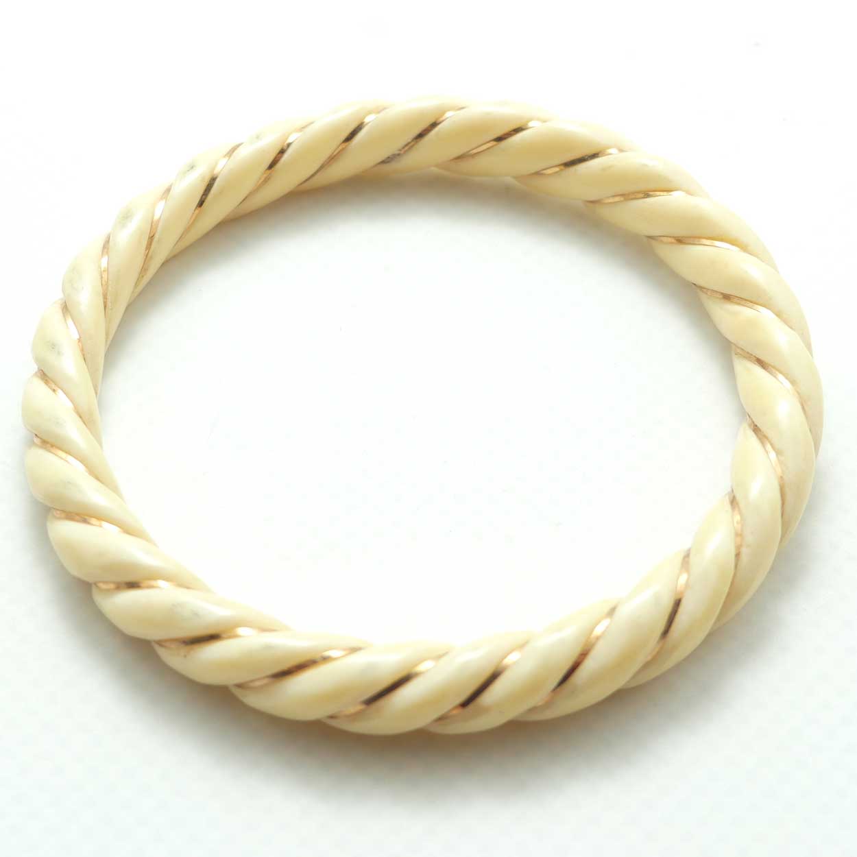 Antique Ivory Twist design Ladies Bangle | Round Shape | 8mm thick