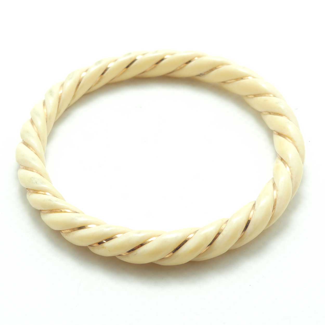 Antique Ivory Twist design Ladies Bangle | Round Shape | 8mm thick