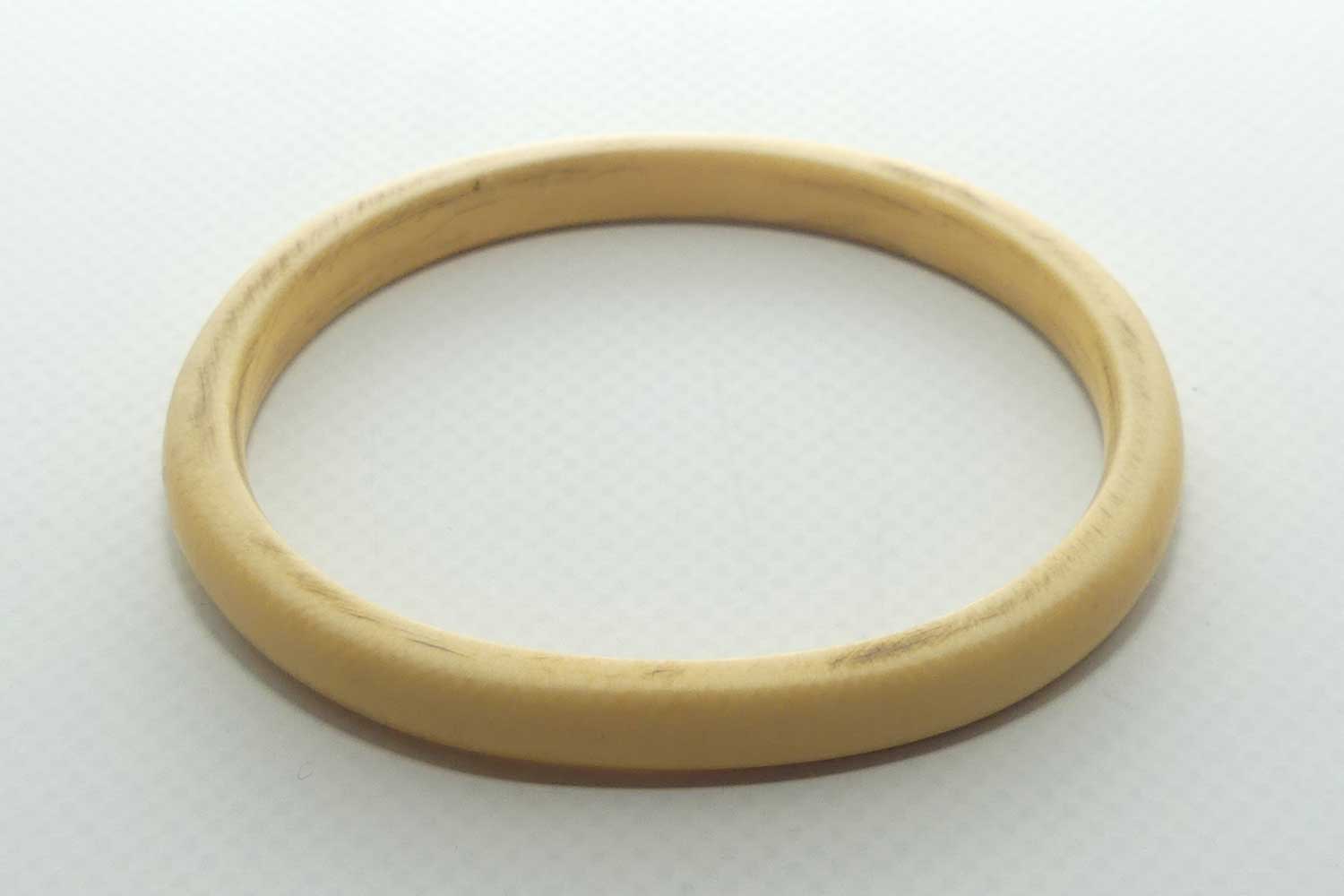 Antique Ivory Ladies Bangle | D section | Half Round Shape | 8mm wide