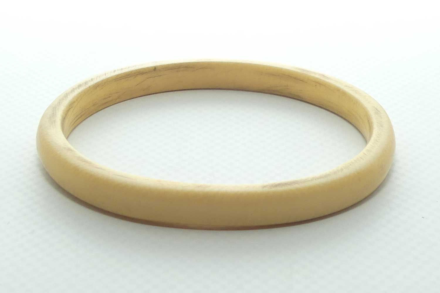 Antique Ivory Ladies Bangle | D section | Half Round Shape | 8mm wide