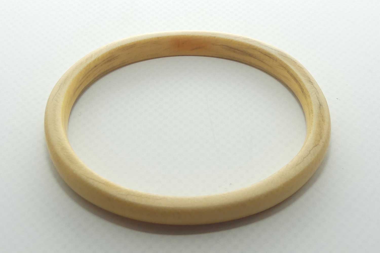 Antique Ivory Ladies Bangle | D section | Half Round Shape | 8mm wide