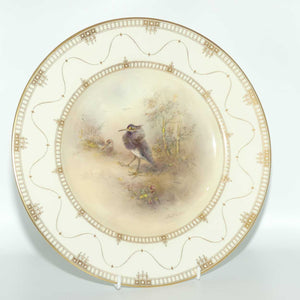 Royal Worcester hand painted Game Birds Ruff plate (JAS Stinton)