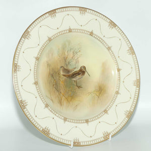 Royal Worcester hand painted Game Birds Snipe plate (JAS Stinton)