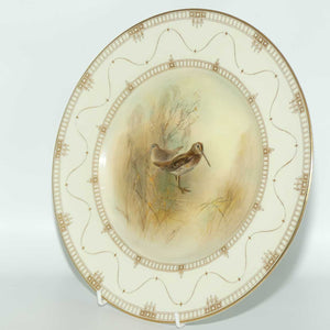 Royal Worcester hand painted Game Birds Snipe plate (JAS Stinton)