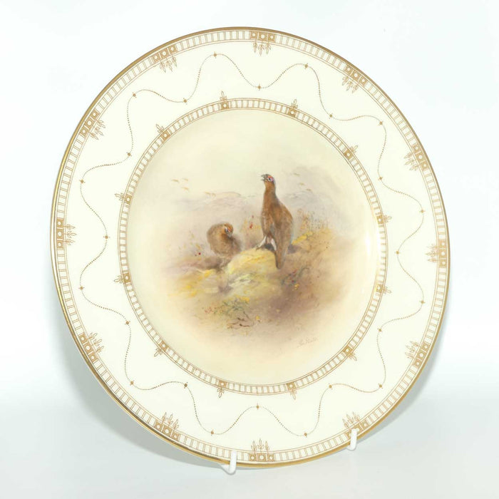 Royal Worcester hand painted Game Birds Red Grouse plate (JAS Stinton)