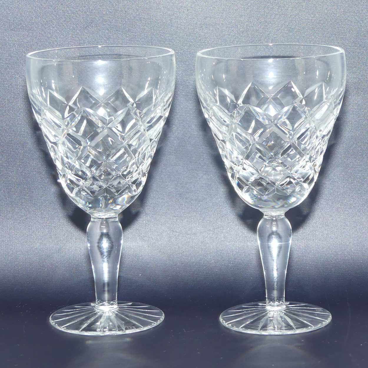 Set of 4 Diamond Cut Crystal wine glasses | JB | 175mls
