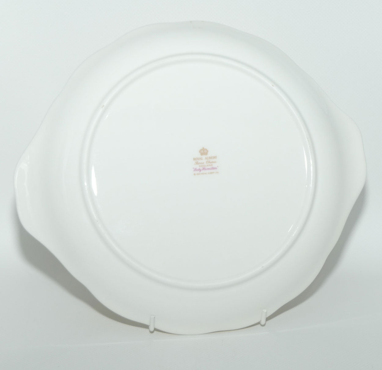 Royal Albert Bone China Lady Hamilton tab handle cake plate | #2 | © 1939 Royal Albert Ltd