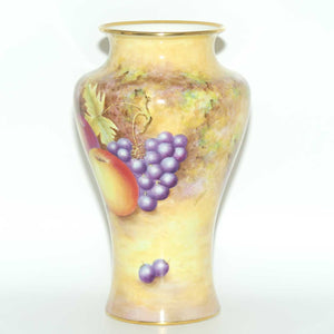 Royal Worcester hand painted Fruit Waisted shape tall vase | Shape 2195 | signed Leaman