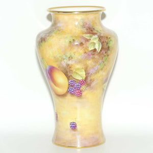 Royal Worcester hand painted Fruit Waisted shape tall vase | Shape 2195 | signed Leaman